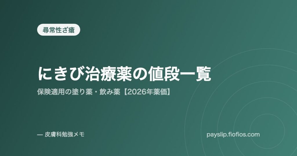 にきび治療薬の値段一覧｜保険適用の塗り薬・飲み薬【2026年薬価】
